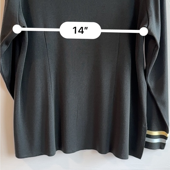 Misook Classic Vintage Cardigan Tunic Style Zip Front Size L - Picture 6 of 7